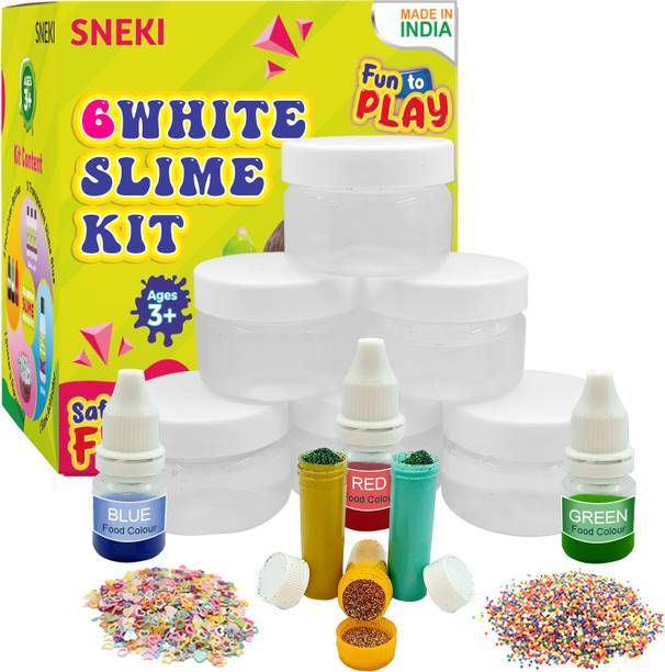 स्नेकी (6 Clear Slime Kit) Toys jelly slime putty clay toys kit set pack for girls kids