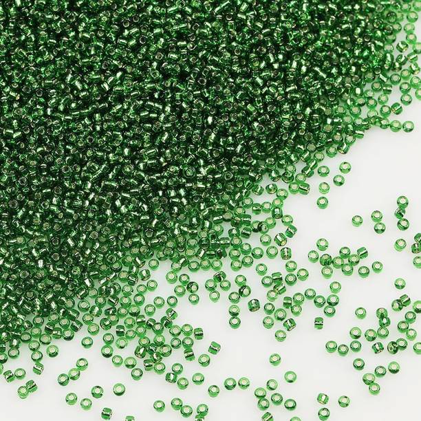 Qroof Crafts Glass Seed Beads 2mm Dark Green Beads