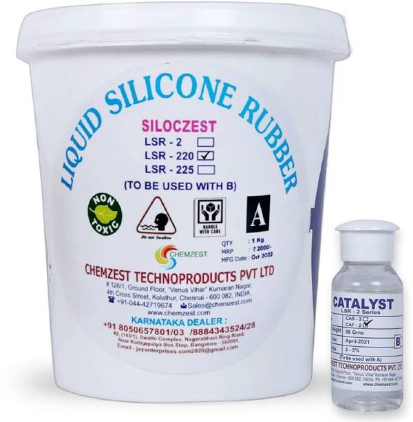 SILOCZEST Liquid Silicone Rubber LSR-220 Fast (20 Shore) 1kg Mould Making