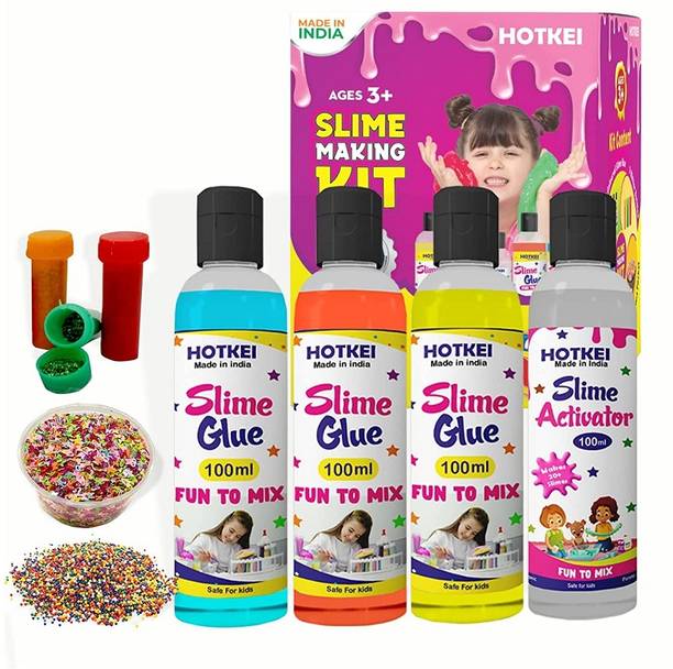 होटकी (Makes 15+ Slimes)DIY Slime Activator Glue Gel Kit Set Toy for Boys Girls Kids