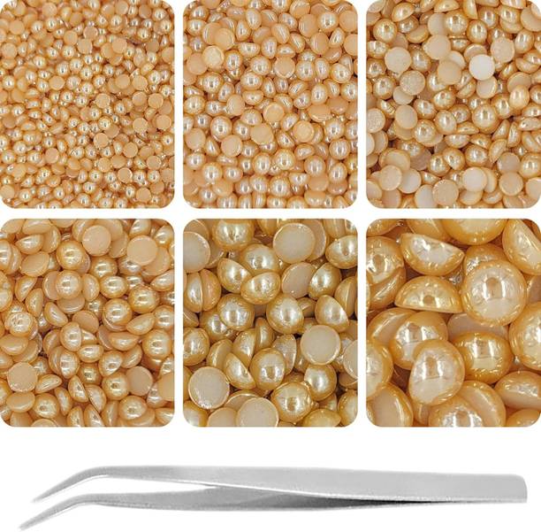 Qroof Half Cut Pearls for Jewellery Making Craft