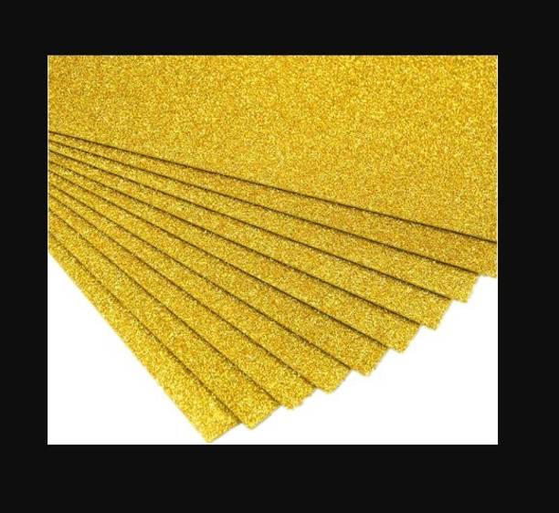 PMW A4 Size Glitter Sparkles Foam Sheet Pack of 10 Sheets (Gold)
