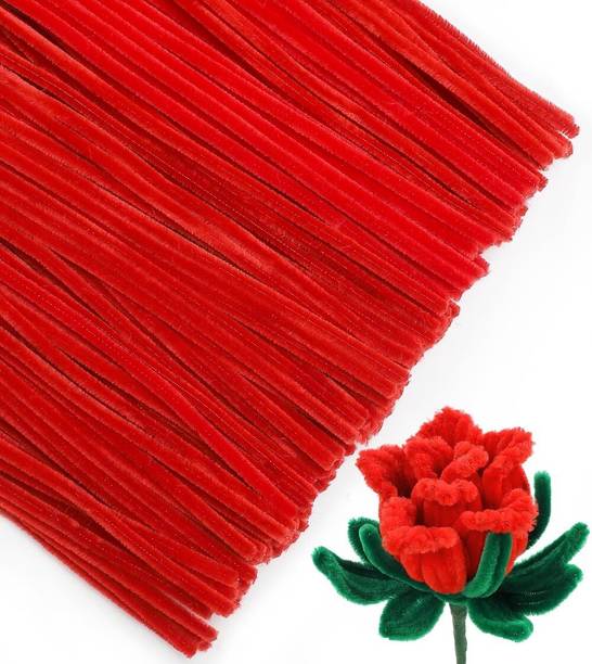 Prefact 100pcs(Approx) Multicolour DIY Pipe Cleaners, 8mm Soft Fuzzy Wire For Craft