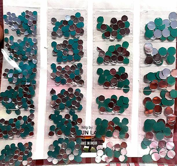 BestUBuy MIRROR STONES FOR AARI WORK ROUND WITH OUT HOLE VARIOUS SIZE