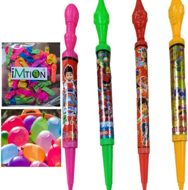 imtion 2 IN 1 ( 4 Pcs Shooter Pichkari + 50 Pcs holi Water balloon ) for kids