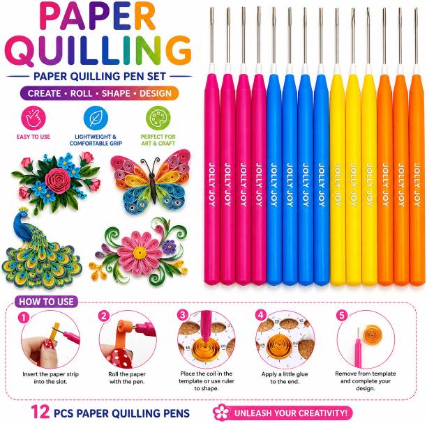 EarthVibes 12 Pcs Multicolor Paper Quilling Pen Set for Art Craft DIY Card Making