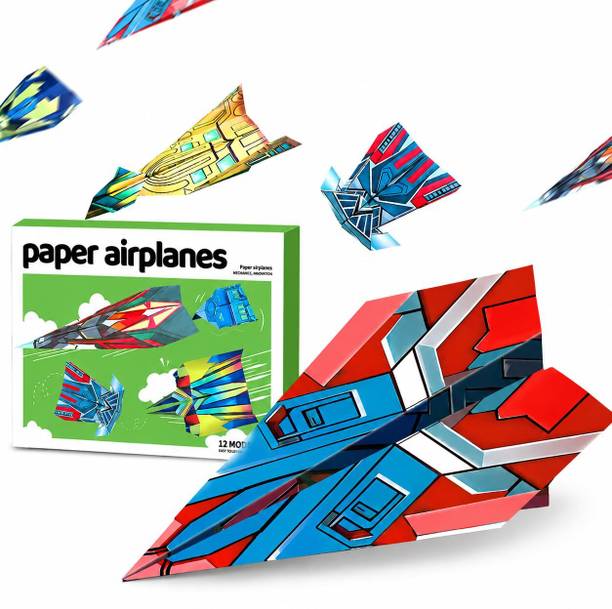 PAVITYAKSH Paper Airplane Origami Folding Kit for Kids | 48 Sheets with 16 Design DIY Craft
