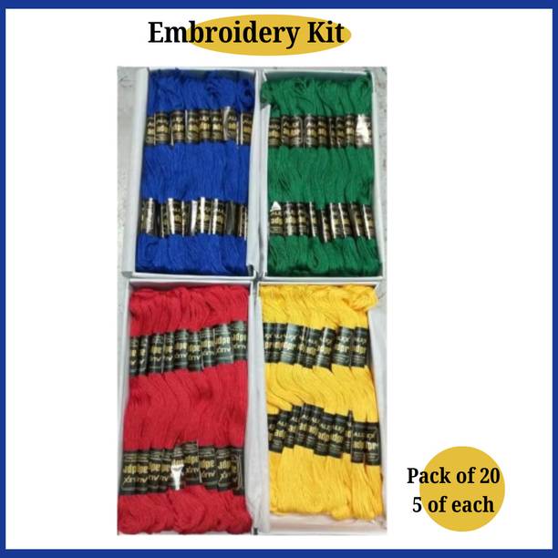 Qroof Embroidery Floss Skeins Mixed Colors -Thread, 20 Pieces