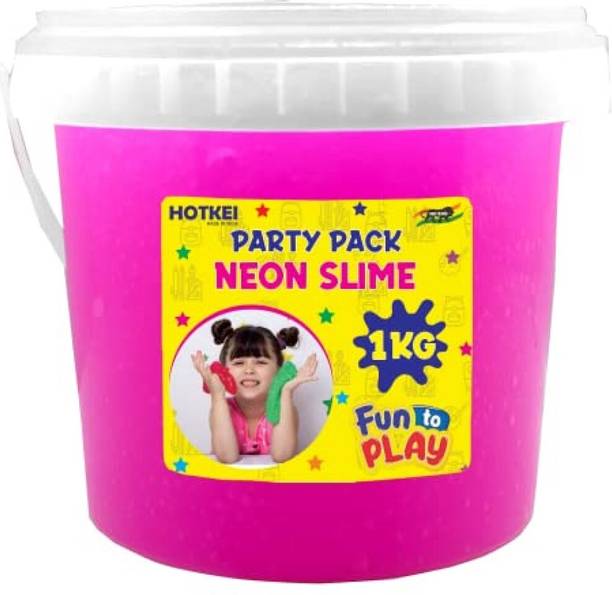 होटकी (Neon 1kg) Pink Fruit Scented DIY Magic Slime Clay Jelly kit Toys for Kids