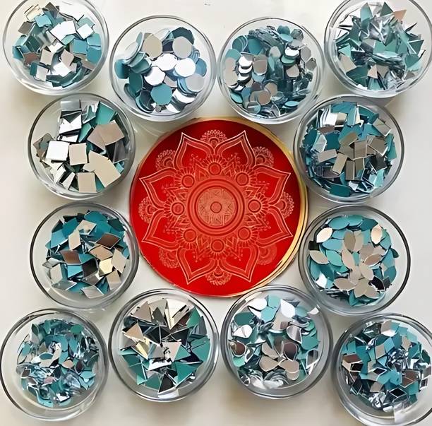 THE UNIQ Embroidery Material Craft Work 12 shape(100 Piece Of Each Shape Total- 1200 Pcs)