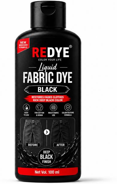 REDYE Liquid Fabric Dye Black for Jeans Cotton Clothes Color Restore 100ML