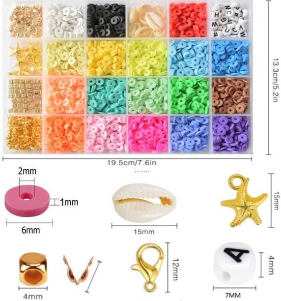 KIYANA Round Polymer Clay Beads Pendant Charms Kit for Jewelry/Bracelets/Necklace(4800)