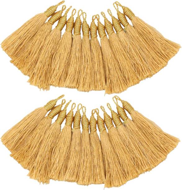 Patwa Traders Pack of 24 Colorful Tassels for Keychains, Sarees, Dresses, Home Decor, Crafting