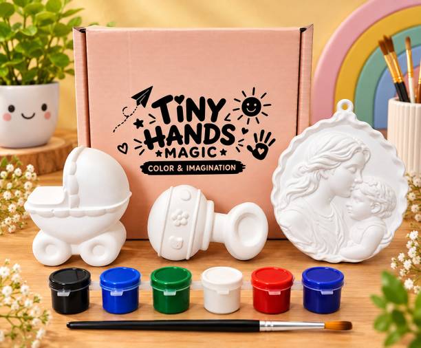 Tiny Hands Magic Mother-Child DIY Kit with Magnet, Stroller & Rattle