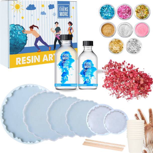 इवेंस मोर Resin Art Kit for Adults & Beginners – Silicone Agate Moulds (2-8 inch