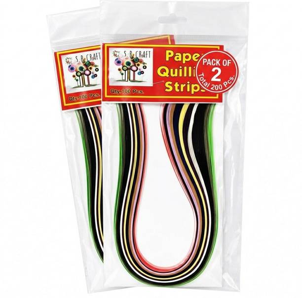 SATV MULTICOLOUR PAPER QUILLING STRIPS 5MM PACK OF 2