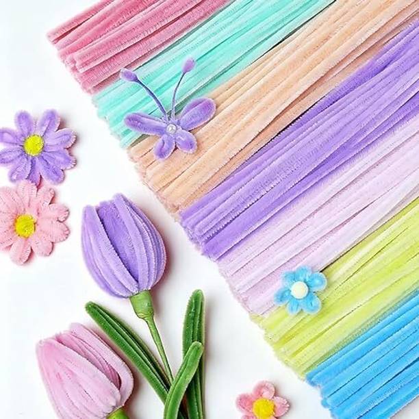 manrish 200 PCS Pastel Pipe Cleaners Chenille Stems Craft Sticks for DIY Flower Making
