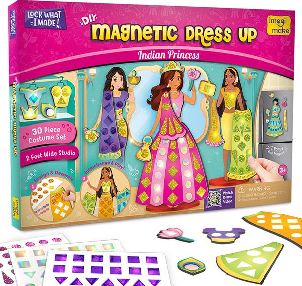 इमेजिमेक DIY Magnetic Dress-Up Indian Princess |Pretend Play Toys For Girls