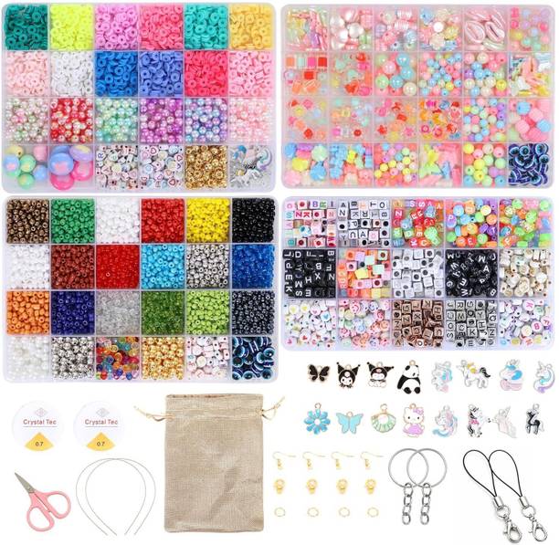 ambitieux New DIY Jewellery Bracelet Making set Kit for Kids & Adults 3000+ Beads