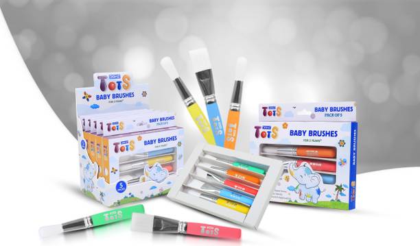 Clapjoy Tots Baby Brushes – Pack of 5 | Painting Brushes for Kids 3 year& above