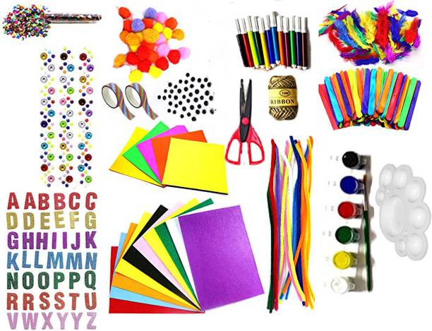 KHUSHA CREATIONS DIY Art Craft Material Kit for Kids/Gifts For Kids/Hobby Craft