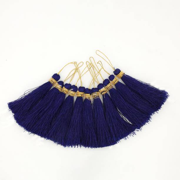 Patwa Traders (NAVY BLUE) Tassel Garland, Pack of 12, for Jewellery, Saree, Dress, Crafting