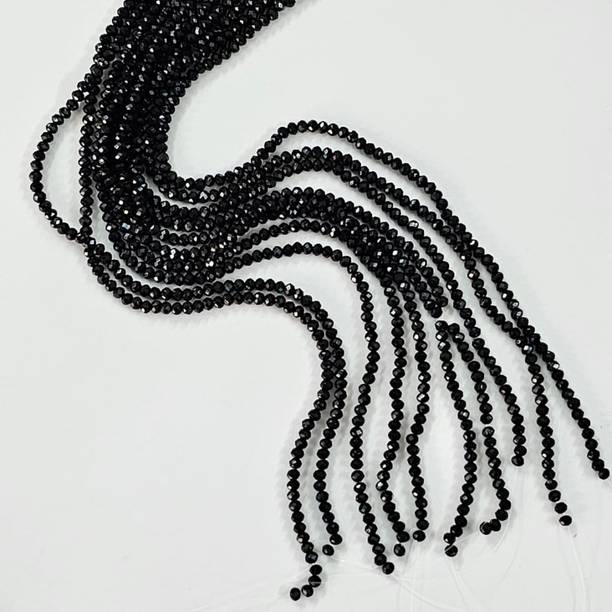 SRR Black Crystal Beads 3mm Rondelle Tyre Faceted, 1100+ Beads (10Lines)