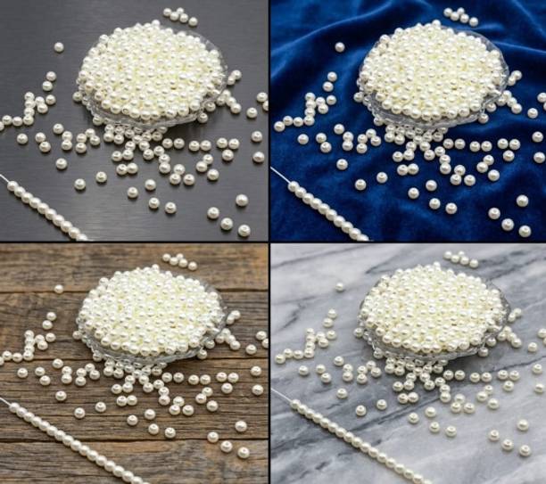 AKRIAFT 50 Pearl 10 mm White Beads for Elegant Craft Collection