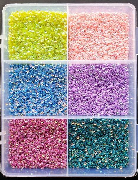 SK ART GALLERY Multicolor sequins size 3mm,embroidery material, Jewellery making sequins(120g)