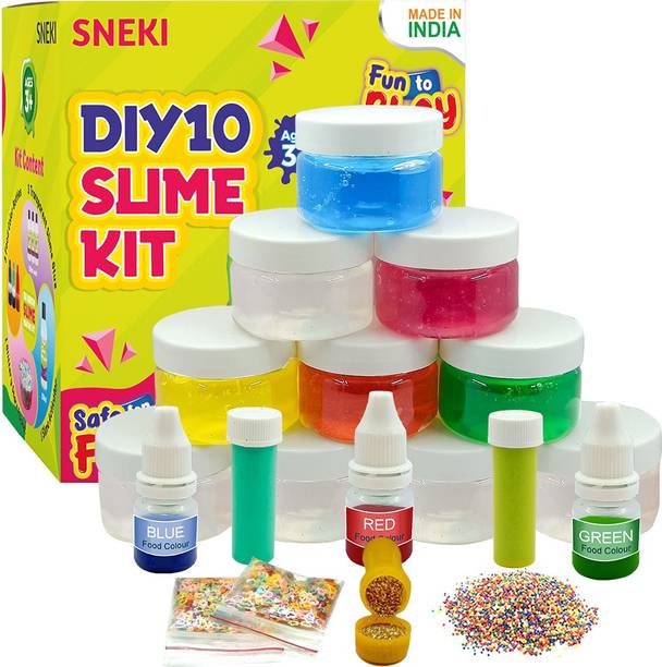 स्नेकी Pack of 10 DIY Multicolor Slime jelly putty clay toys kit set for kids boy girls