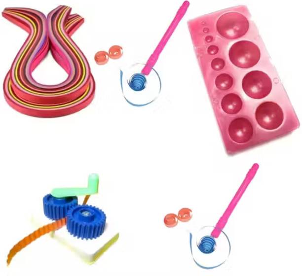 KHUSHA CREATIONS Quilling Paper Craft Kit Multicolor Strips with Tools & Mould Set for DIY Art