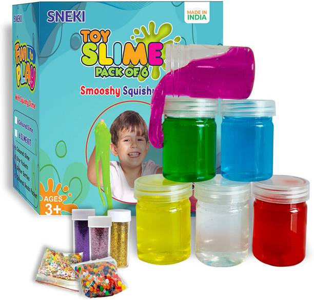 स्नेकी (6 Bright Slime kit)Toys jelly slime putty clay toys kit set pack for girls kids
