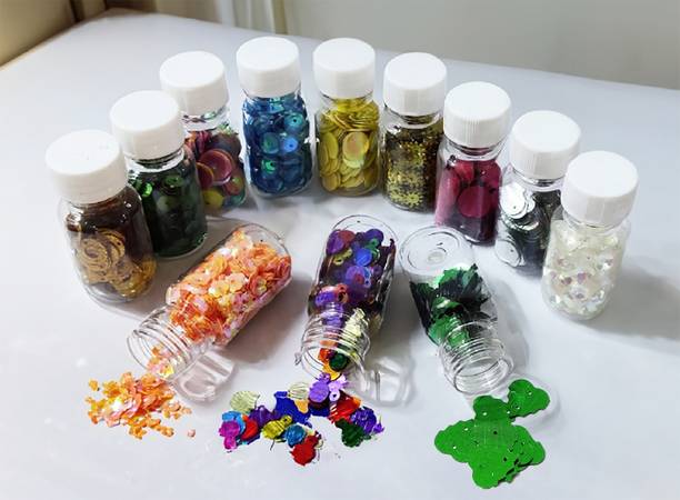 Dhinchak 12 Bottles DIY Art and Craft Hobby Decoration Items for Kids and Adults School, Home, Birthday Gifts and Return Gift Ideas ( 12 Bottles )