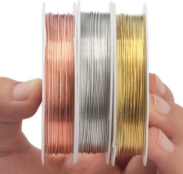 Emmanuelstore 0.3 Copper Silver Brass wire for Jewellery Making, Craft Wire, Gauge WIre