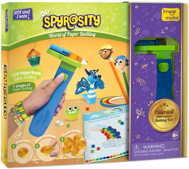 Quill On World of Paper Quilling - Fun Craft Kit - Complete Quilling Set for Beginners - Contains: Automated Quilling Tool, Quilling Board, Quilling Mould, 550 Quilling Strips and 120 Pages Quilling Book; Perfect Gift for Girls and Boys of 8 Years and above and for adults