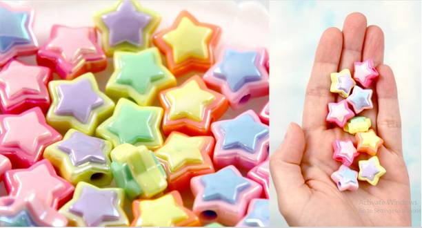 Utkarsh (Pack of 400 Gram) Acrylic Star Beads Craft Material for Artificial Jewelery