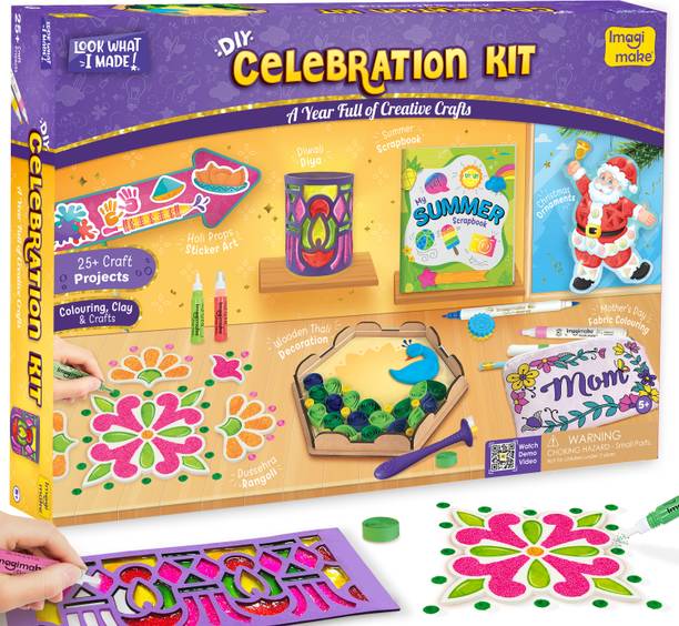 इमेजिमेक Celebration Kit |25+ Exciting Craft Projects for Kids| Art & Craft DIY Kit