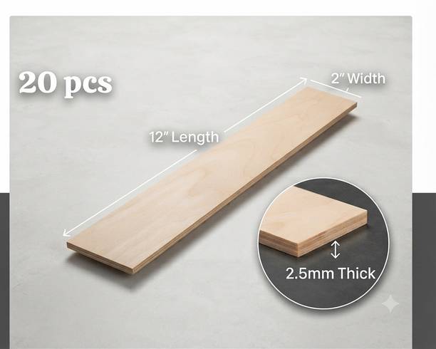 nikkitrader Premium Basswood Rectangular Planks 12x2in Set