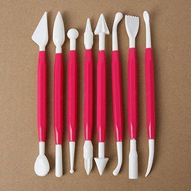 Brightlance 8 pc plastic double headed and different shaped clay tools Multicolor