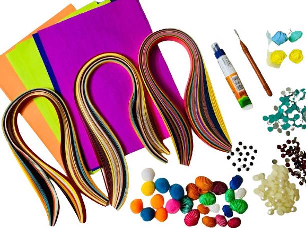 KHUSHA CREATIONS Paper Quilling Kit/Multicolor Quiling Strips,Paper & Decoration Material/
