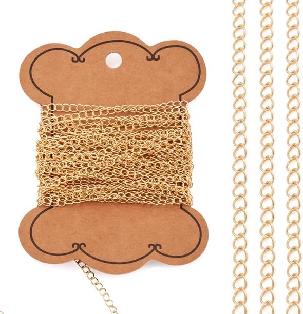 Qroof Golden Twisted Chains for Jewelry Making , DIY Bracelet , Craft Supplies