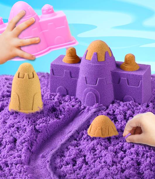 इंटेलीस्किल्स Premium Magic Kinetic Sand Kit With Shape Moulds for Kids, Art&Craft Kit, 3+ Yrs