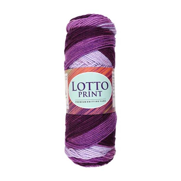 vardhman knitting yarn Lotto Print 100% Acrylic Light Knitting Yarn | Pack-1, 140g Each Purple Mix