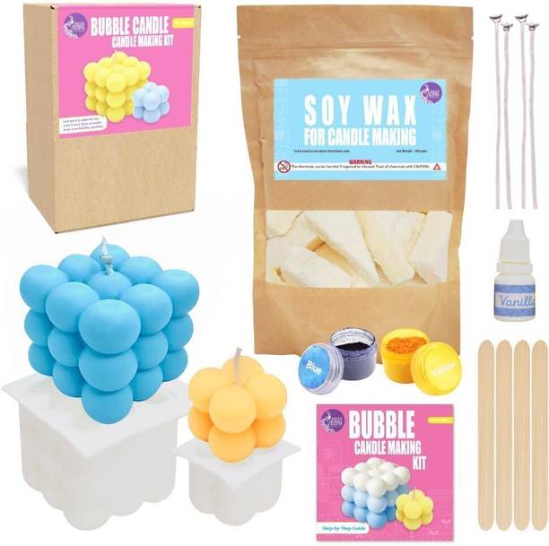ASIAN HOBBY CRAFTS DIY Scented Bubble Candle Making Kit with Material Set for Beginners
