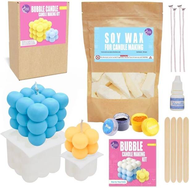 ASIAN HOBBY CRAFTS DIY Scented Bubble Candle Making Kit with Material Set for Beginners