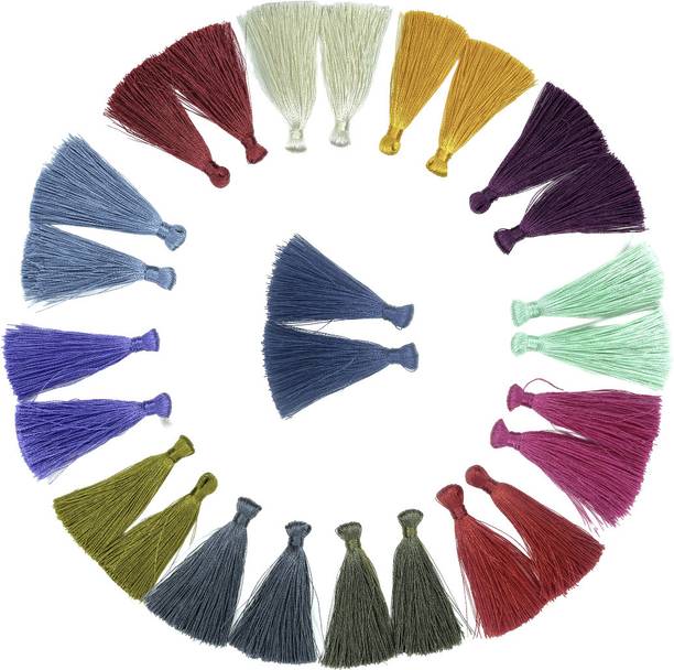 ANI ACCESSORIES 26 Mix Color Handmade Tassels 5 cm Size Ideal For Jewelry and Bookmarks