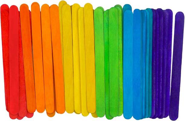 Neel Colored Popsicle Stick for Craft Wooden Craft Stick Ice Cream Sticks for DIY Art