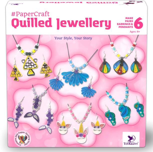 ToyKraftt Jewellery Designs - Paper Quilling Craft kit for Girls 7 Years & Above