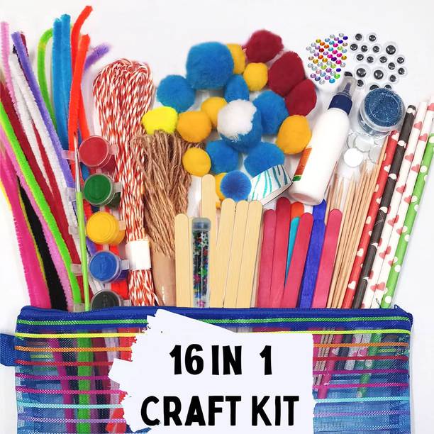 INDIKONB Art and Craft items kit DIY materials supplies set for kids