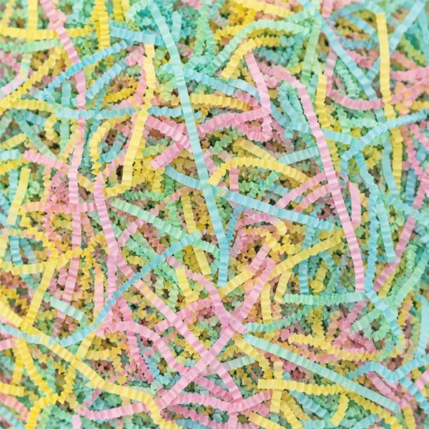 RecraftJoy Pastel Multicolor Shredded Paper 100g Gift Box Filler Crinkle Cut Paper Grass